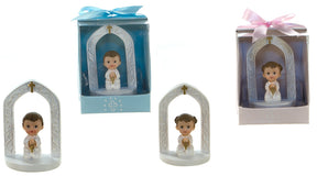 Baby Praying Under Arch Poly Resin