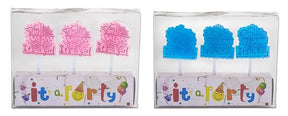 Baby Stroller Candle Sticks w/ Clear Box