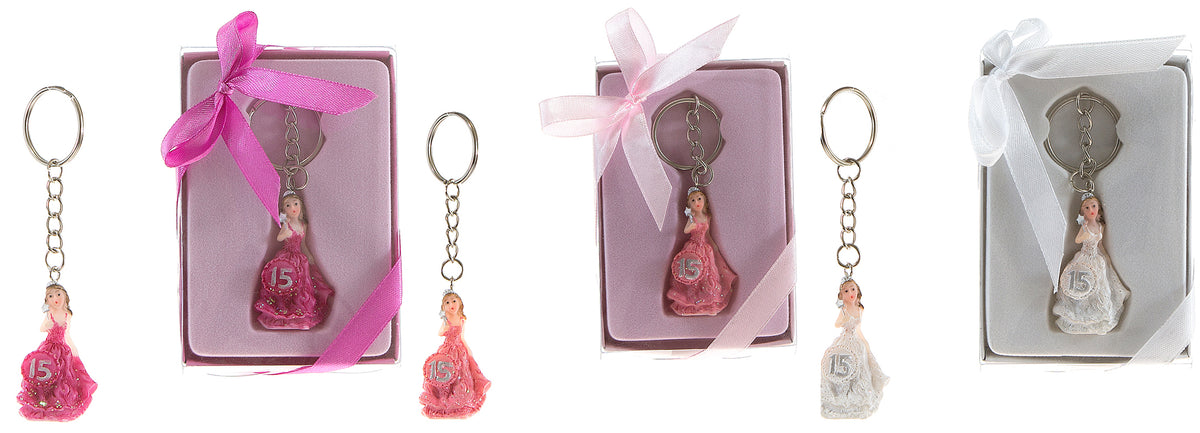Sweet 15 Lady Holding Wand Key Chains