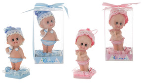 Baby Standing on Pillow with Bottle Poly Resin