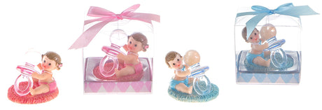 Baby Holding on Large Pacifier Poly Resin