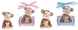 Baby Holding Rattle Sitting Next to Monkey Poly Resin