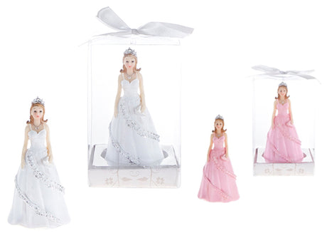 Lady Wearing Gown Holding Purse w/ Tiara Poly Resin