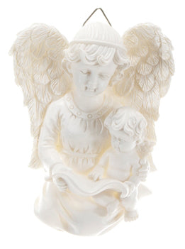 Angel Holding Onto Baby Angel Wall Plaque