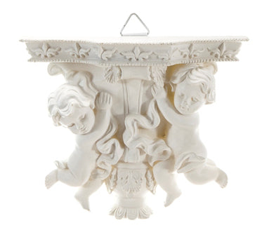 Double Angels Holding Up Balcony Wall Plaque