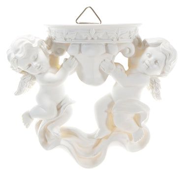 Two Angels Holding Up Balcony Wall Plaque