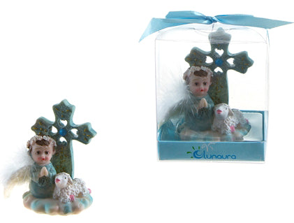 Baby Angel Praying w/ Lamb Poly Resin
