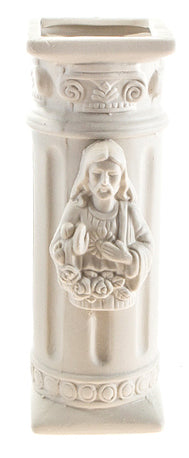 Sacred Heart Jesus Porcelain Square Vase
