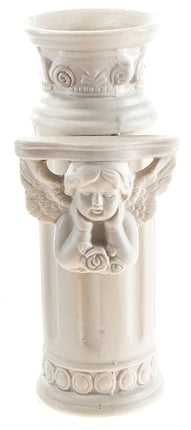 Angel w/ Rose Porcelain Round Vase