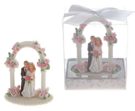 Wedding Couple Under Arch Poly Resin w/ Gift Box