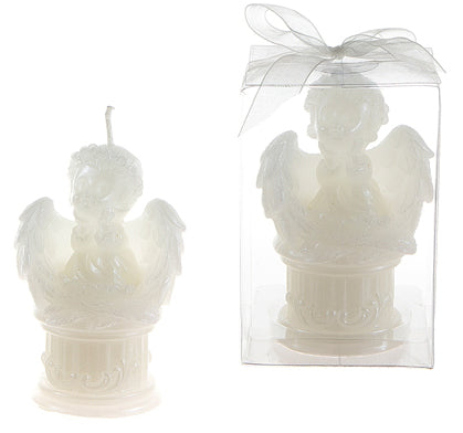 Baby Angel Sitting On Round Column Candle