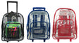 17" Deluxe Clear Rolling Backpacks