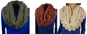 Women's Premium Oversize Soft Ruffle Infinity Scarves