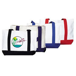 19" Cotton Canvas Shopping Totes