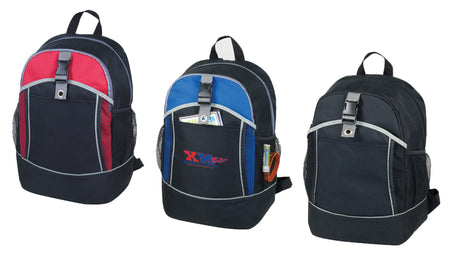 Premium Poly Travel Backpacks w/ Mesh Side Pockets - Choose Your Color(s)