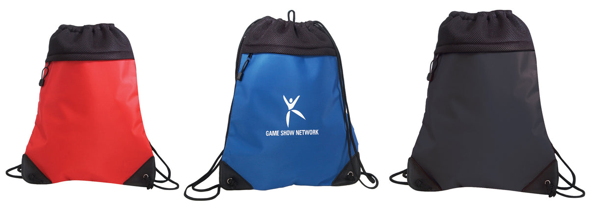 Deluxe Micro Fiber Drawstring Bags w/ Mesh Details & Toggle Closure - Choose Your Color(s)