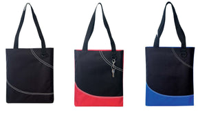 Two Tone Poly Tote Bags w/ Stiching Details - Choose Your Color(s)