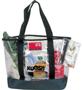 20" Clear Tote Bags w/Black Trim