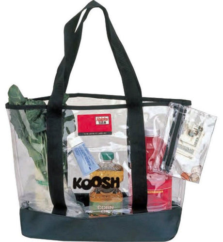 20" Clear Tote Bags w/Black Trim