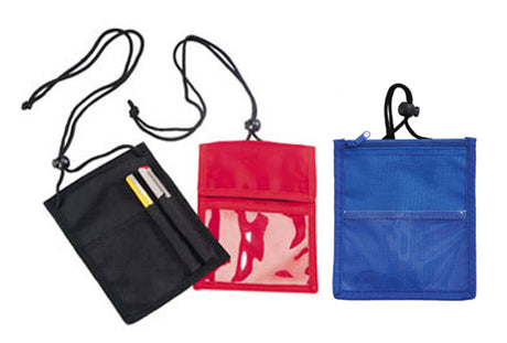 Poly Name Badge Holders w/ Zip-Up Pen Pocket - Choose Your Color(s)