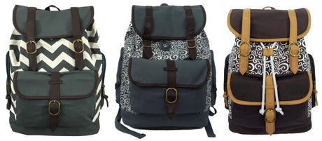 18" Printed Canvas Computer Backpacks
