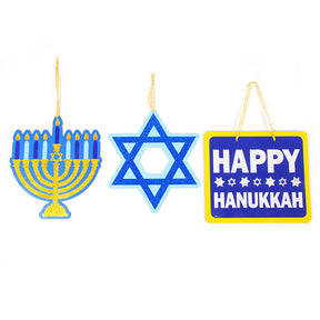 Hanukkah Hanging Plaques w/ Glitter