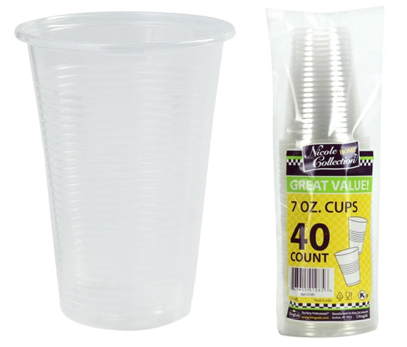 7 oz. Soft Clear Cups 40-Packs - Nicole Home Collection