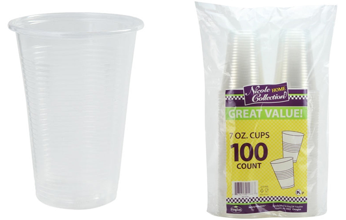 7 oz. Soft Clear Cups 100-Packs - Nicole Home Collection