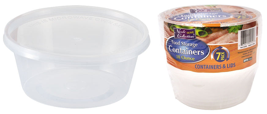 10 oz. Round Storage Container 7-Packs  - Nicole Home Collection