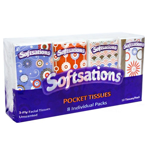 Pocket Tissues 3-Ply Facial 8-Packs - Nicole Home Collection