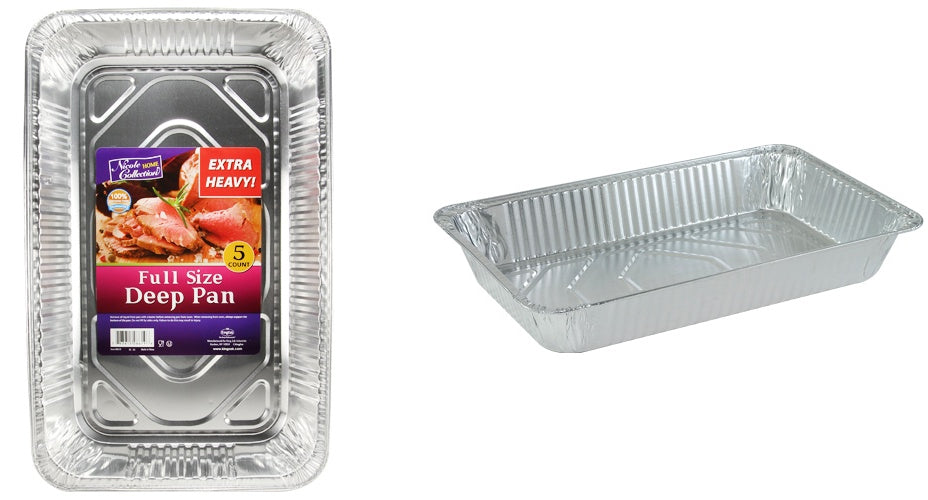 Banded - Full Size Deep Aluminum Pan - 5-Packs - Nicole Home Collection