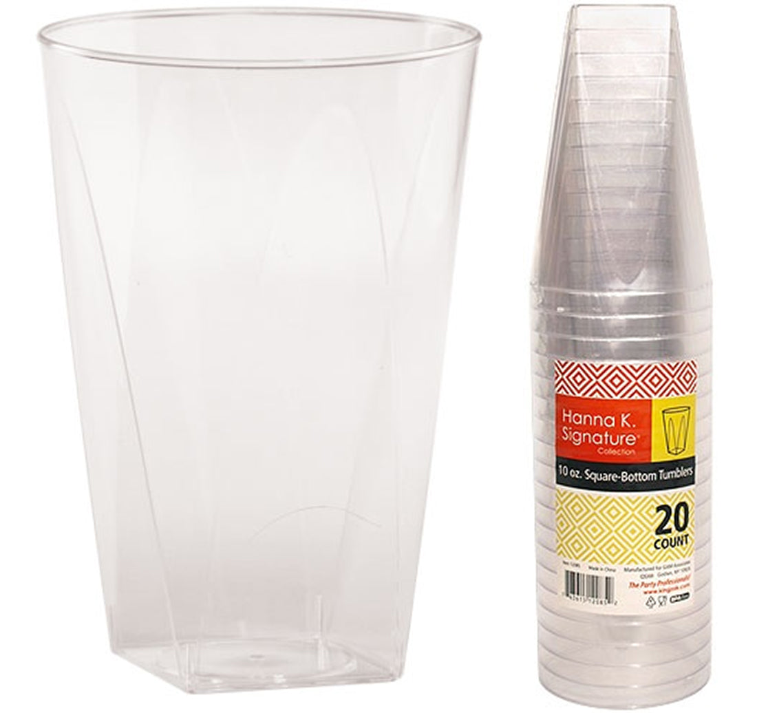 10 oz. Clear Square-Bottom Tumbler Heavyweight - Hanna K. Signature
