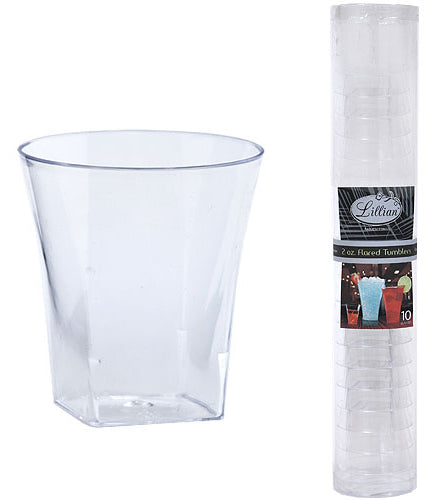 Clear 2 oz. Plastic Flared Square Shot Cups - Lillian