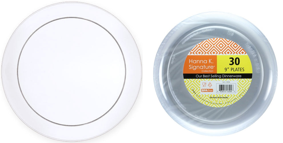 Heavyweight Plastic 9" Clear Buffet Plate - Hanna K. Signature