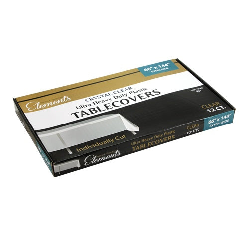 Elements - Pre-Cut Heavy Duty Tablecloths - 66" X 160" - Ultra Clear - Hanna K. Signature Elements