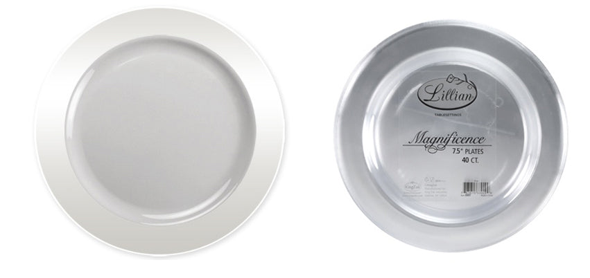 Magnificence - 7.5" Plastic Plate - 40-Packs - Clear - Lillian