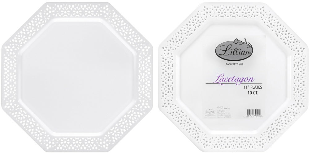 Lacetagon - 11" Plastic Plate - Lillian
