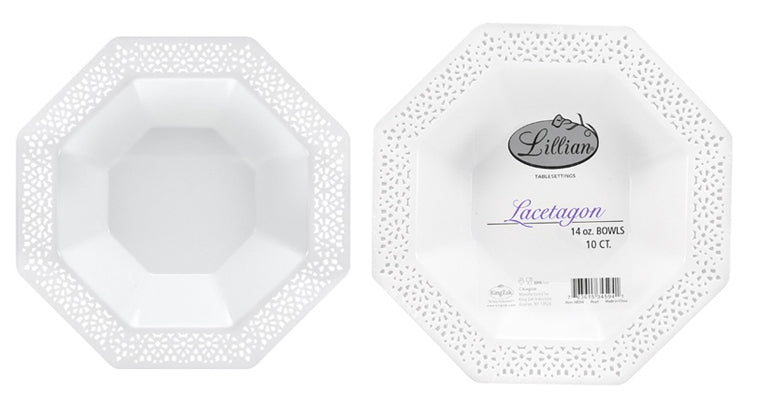 Lacetagon - 14 oz. Plastic Bowls - Lillian