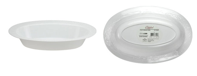 Pebbled - 15 oz. Oval Bowl - Pearl - 10-Packs - Lillian