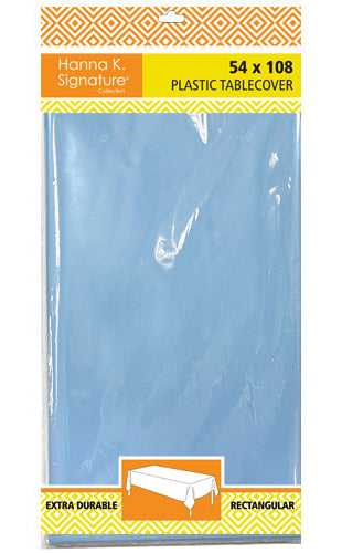54" X 108" Rectangular Heavyweight Plastic Tablecloth - Light Blue - Hanna K. Signature