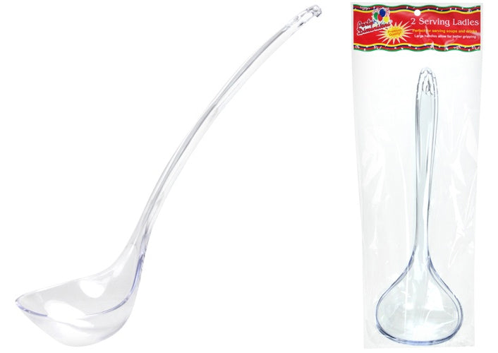 2.5 oz. Clear Plastic Serving Ladle - 2-Packs - Party Dimensions