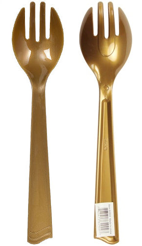 Gold Plastic Serving Fork 144-Packs - Party Dimensions