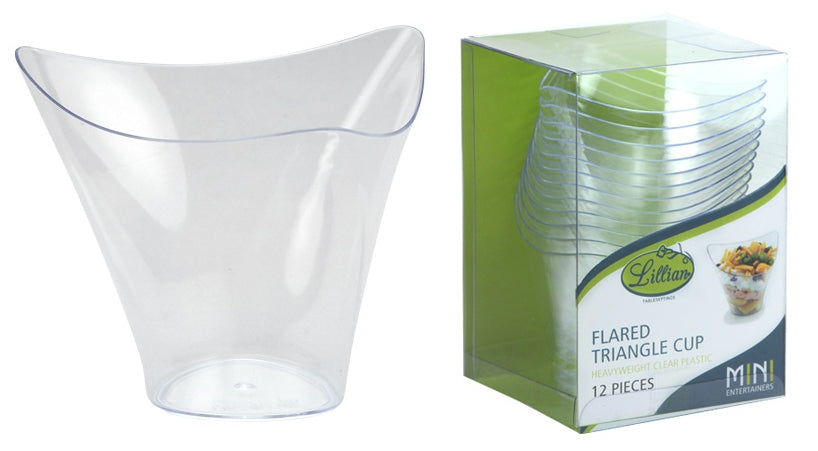 Mini Flared Triangle Cup - 12-Packs - Clear - Lillian