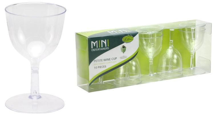 Mini Petite Wine Cup - 10-Packs - Clear - Lillian