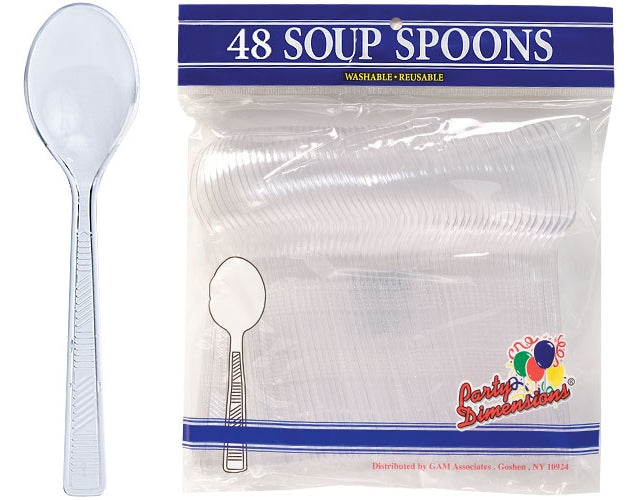 Clear Soupspoon 48-Packs - Party Dimensions