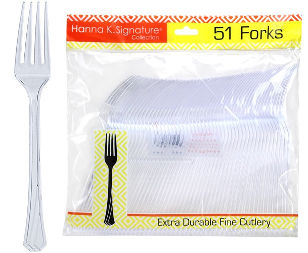 Clear Heavyweight Plastic Fork 51-Packs - Hanna K. Signature