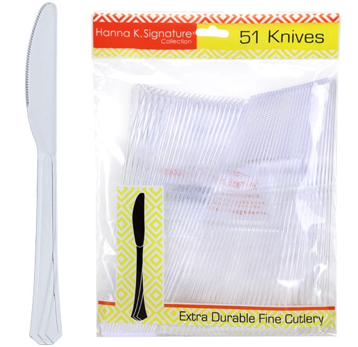 Clear Heavyweight Plastic Knife 51-Packs - Hanna K. Signature