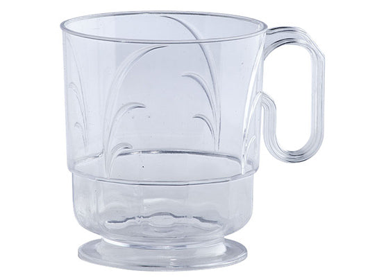 Clear 8oz Plastic Elegance Coffee Mugs by Lillian - 40-Packs