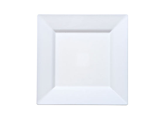 Pearl 8'' Square Plastic Dinner Plates by Lillian - 10-Packs
