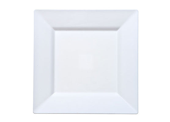 Pearl 9.5'' Square Plastic Dinner Plates by Lillian - 10-Packs